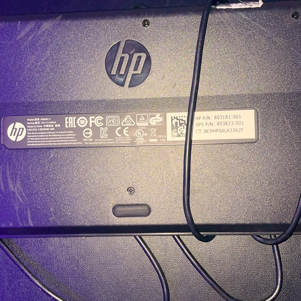 Slim HP Wired Computer Keyboard